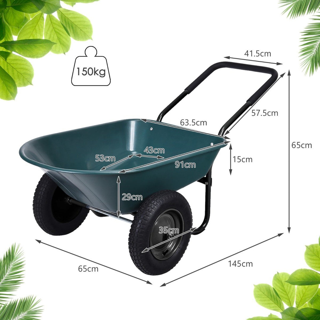 Wheelbarrow with Pneumatic Tires 150KG-Green