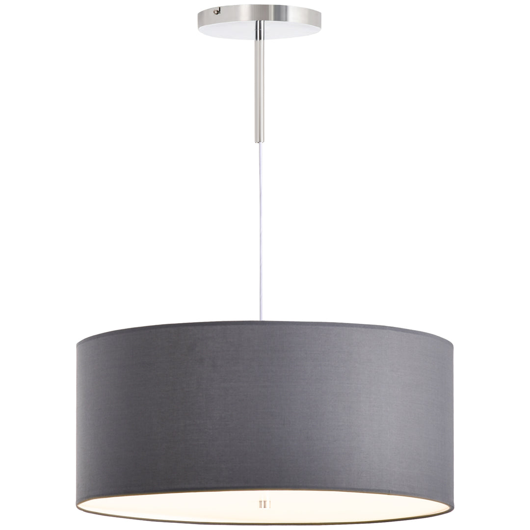 Modern LED Pendant Light Chandelier with Three Lighting Modes Metal Round Base for Living Room, Bedroom, Office, Entrance, Grey, 59 x 59 x 44cm