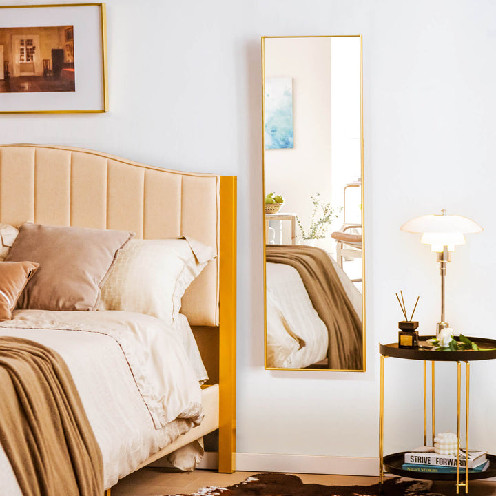 Full Length Wall Hanging Mirror with Adjustable Hook-Golden