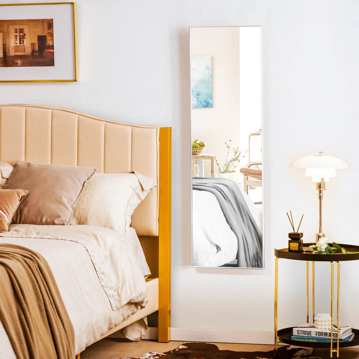 Full Length Wall Hanging Mirror with Adjustable Hook-Silver