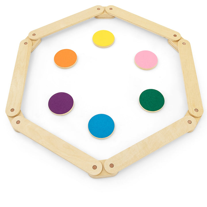 Kids Wooden Balance Beam with Colourful Steeping Stones
