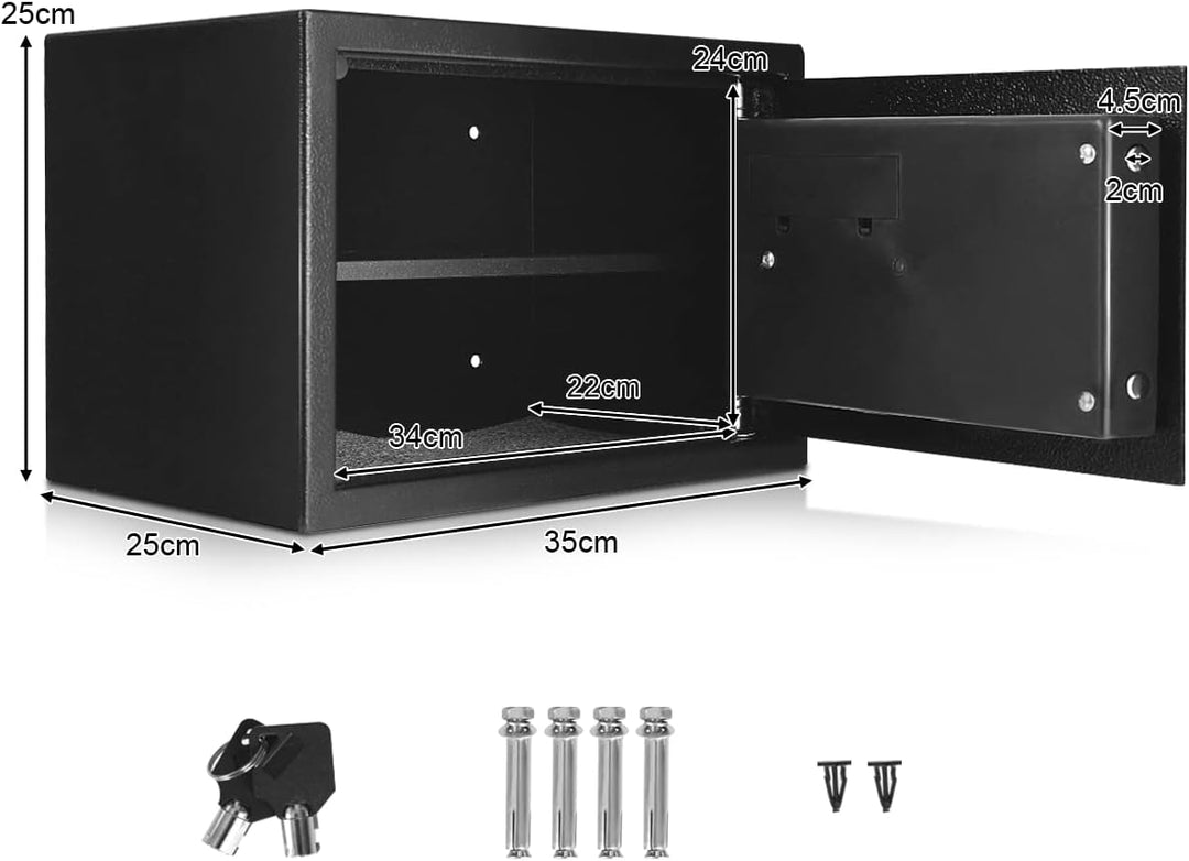 Security Safe Box with 2 Keys for Home Office Hotel