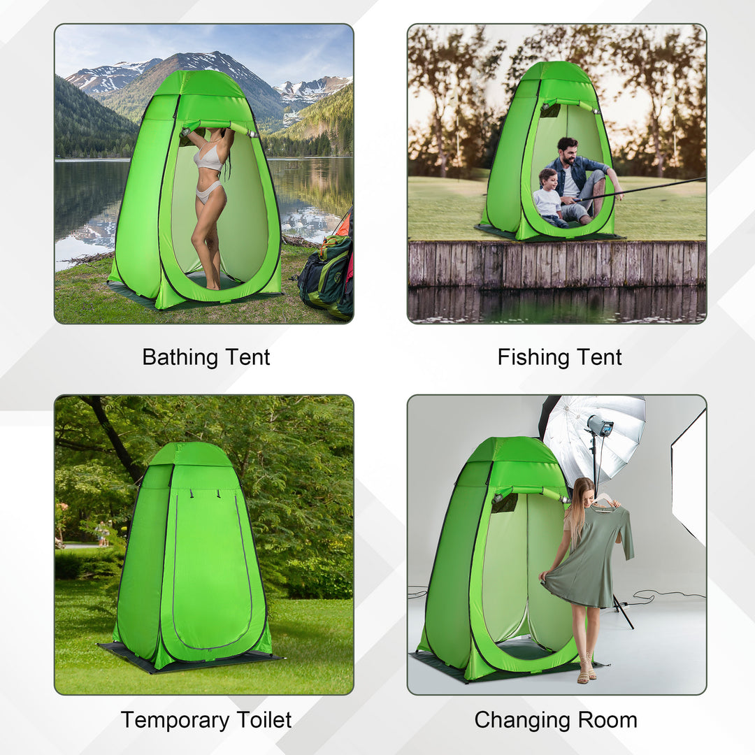 Camping Shower Tent Pop Up Toilet Privacy for Outdoor Changing Dressing Bathing Storage Room Tents, Portable Carrying Bag for Hiking, Green