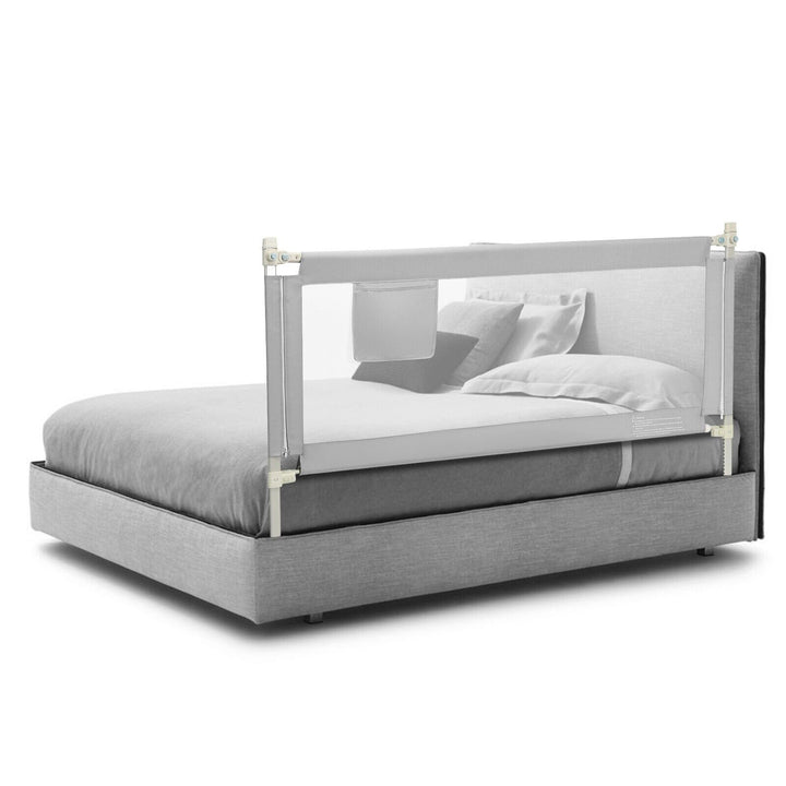 Infant Safety Bed Guardrail with Anti-Collision Cotton- Grey