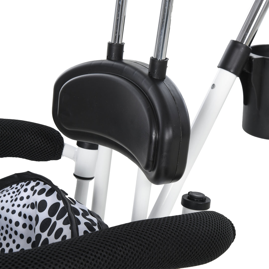 Baby Tricycle W/Handle-White/Black