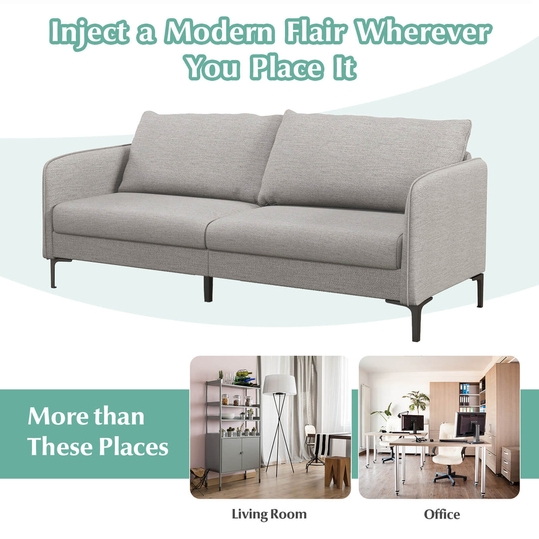Modern Loveseat 3-Seater Upholstered Sofa-Grey