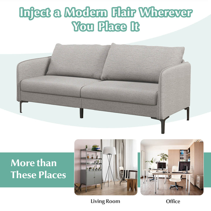 Modern Loveseat 3-Seater Upholstered Sofa-Grey