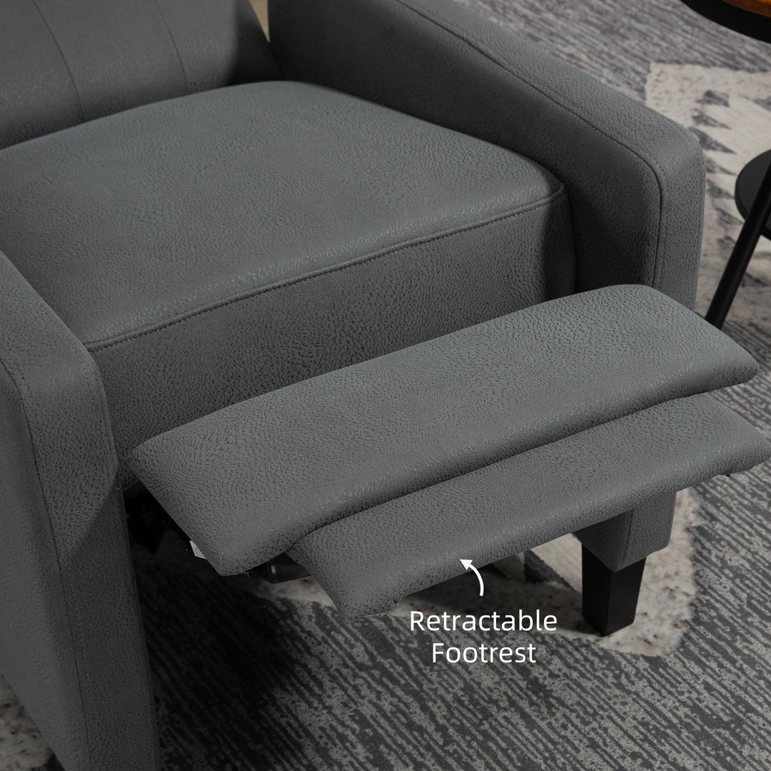 Recliner Chair, Button Tufted Cloth Deep Grey