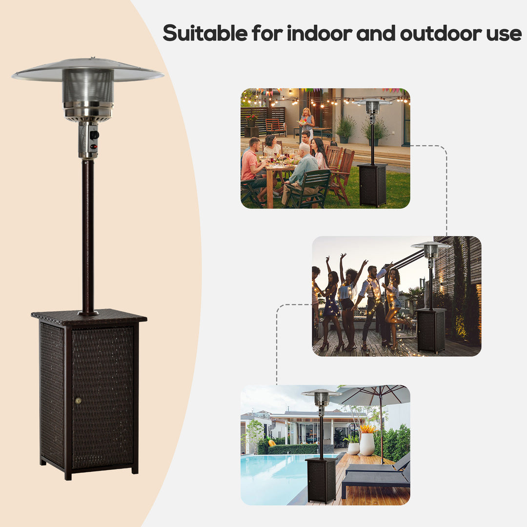 12KW Patio Gas Heater Outdoor Garden Heating Rattan Furniture Wicker Table Top