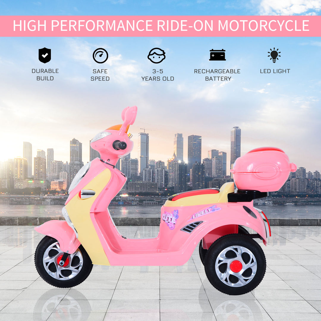 Toy Motorbike Plastic Music Playing Electric Ride-On Motorbike w/ Lights Pink