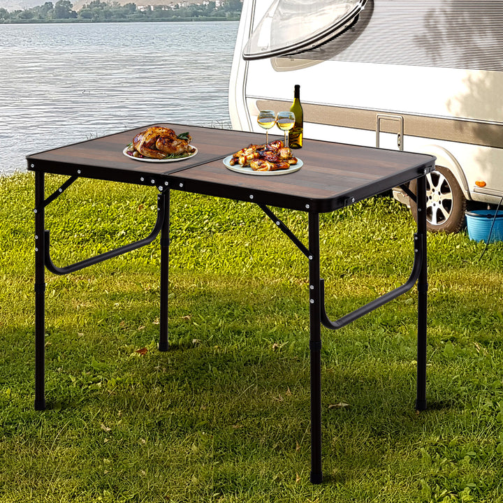 3ft Height Adjustable MDF Folding Camping Table