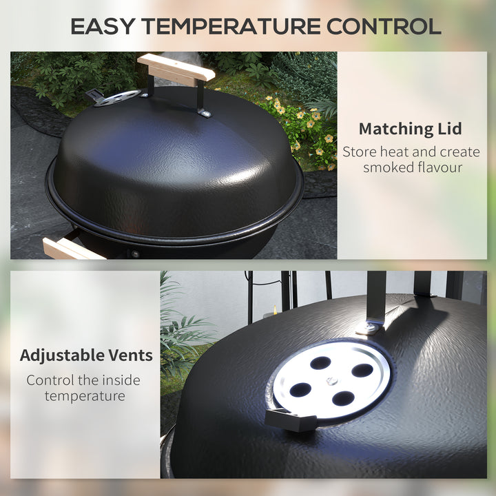 BBQ Grill Charcoal Grill Portable Charcoal BBQ Round Kettle Grill Outdoor Heat Control Party Patio Barbecue