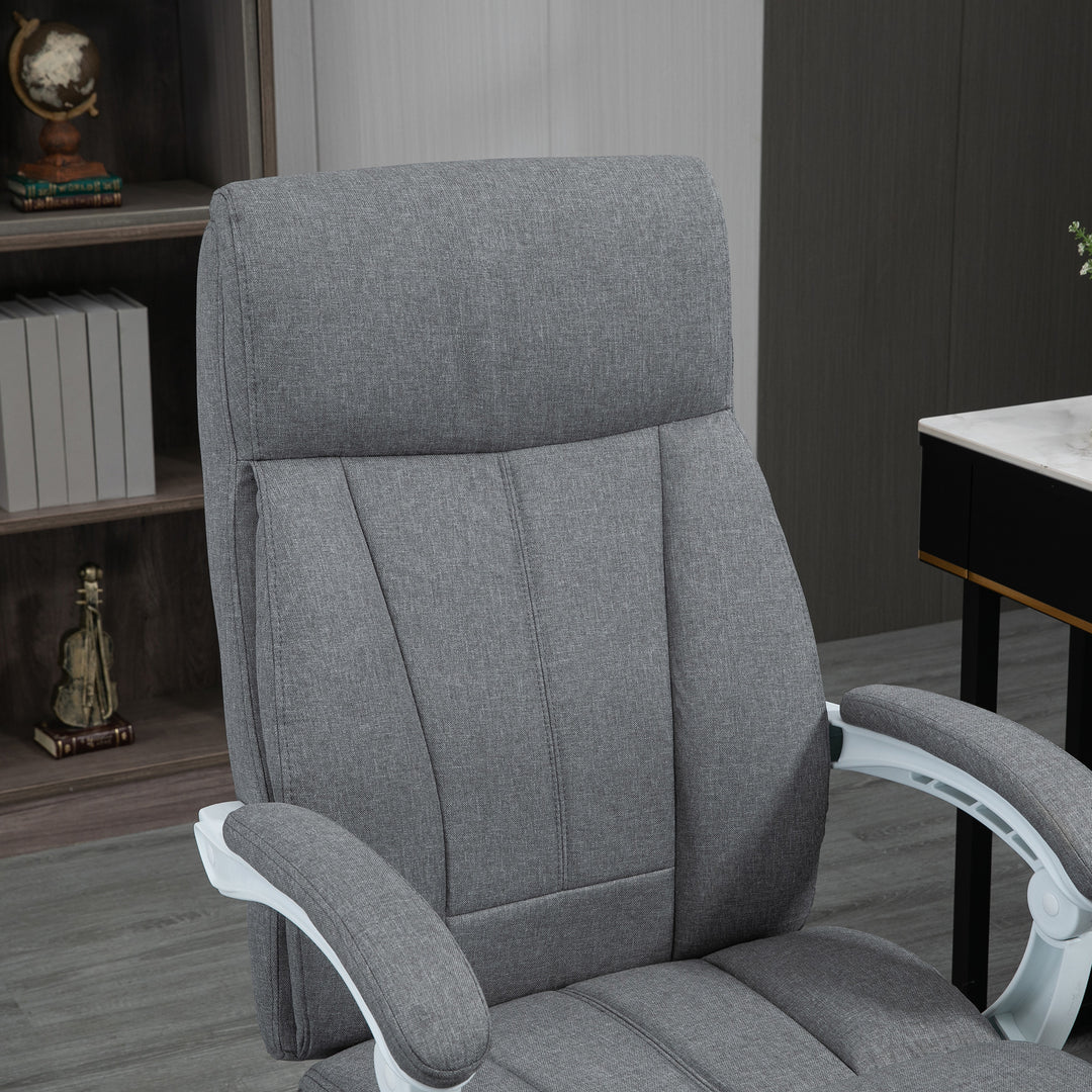Office Chair, Fabric Reclining Desk Chair with Foot Rest-Grey