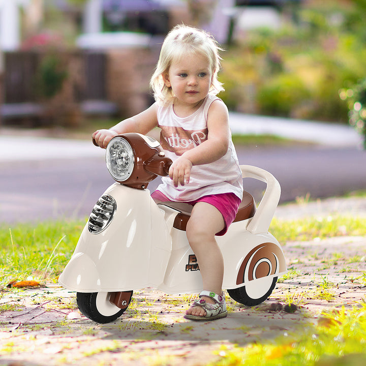 HOMCOM Toddlers Musical Plastic Push Tricycle White/Brown