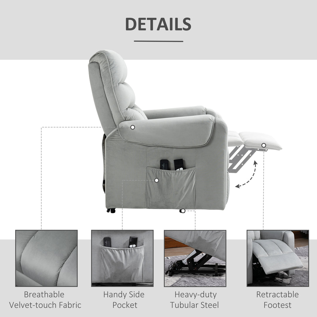 Vibration Massage Chair, Electric Power Lift Recliner with Remote Control-Grey