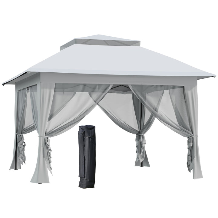 Foldable Pop-up Party Tent Instant Canopy Sun Shade Gazebo Shelter Steel Frame Oxford w/ Roller Bag, 3.6 x 3.6 x 2.9(m)