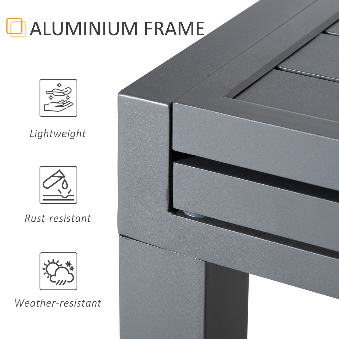 Extendable Garden Table, 10 Seater Outdoor Dining Table with Aluminium Frame for Lawn, Balcony and Backyard, Grey