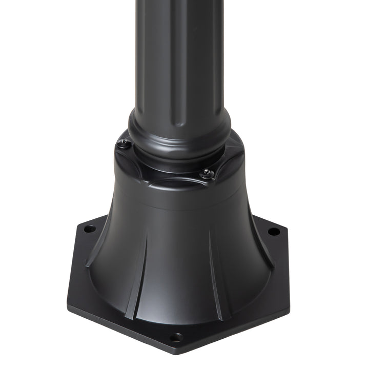 Garden Lamp Post, Outdoor Lantern Lamp with Aluminium Frame, Black