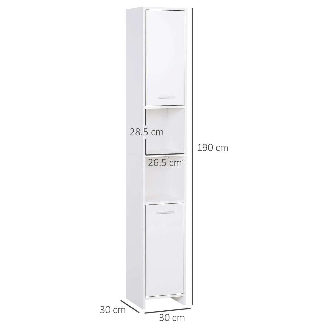 Particle Board Tall Freestanding Bathroom Storage Cabinet White