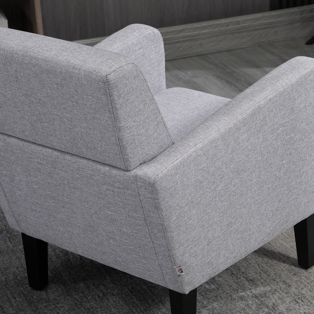 Modern Accent Chair, Occasional Chair with Wood Legs-Light Grey