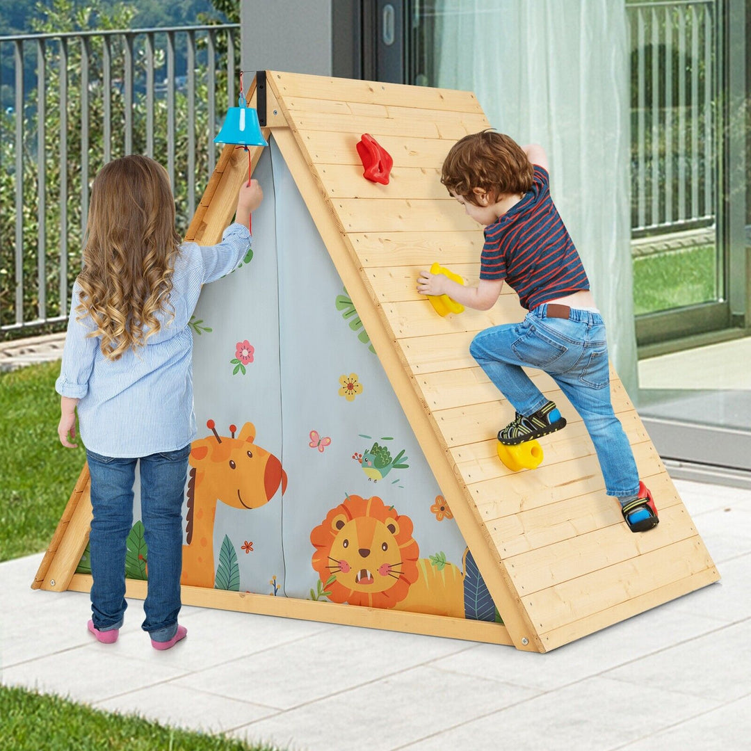 Children Climbing Playhouse with Front Bell and Window