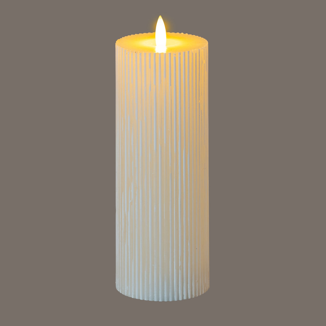 Natural Glow 3.5x9 Texture Ribbed LED Candle