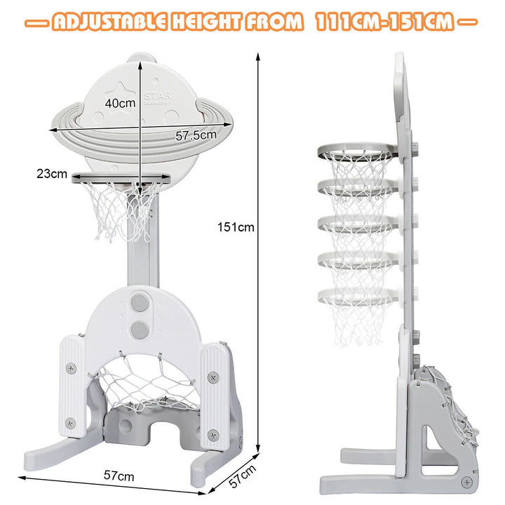 3 in 1 Adjustable Basketball Stand, Football Goal and Golf Net