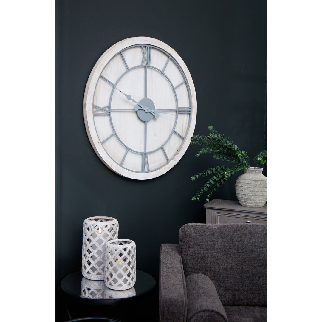 Williston White Large Wall Clock