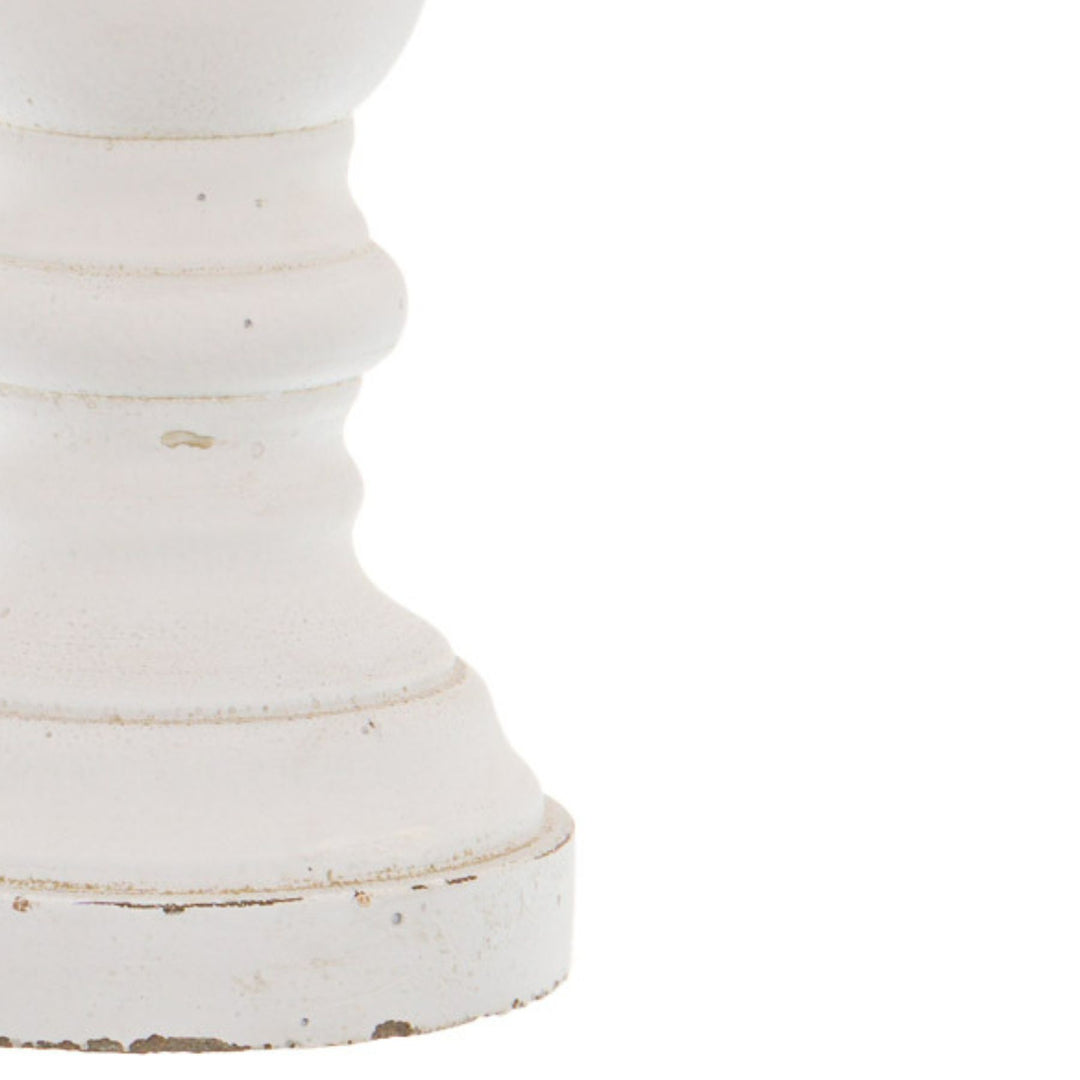 Matt White Small Ceramic Column Candle Holder