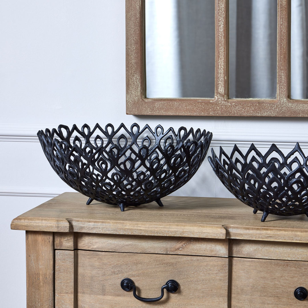 Black Cast Lattice Bowl