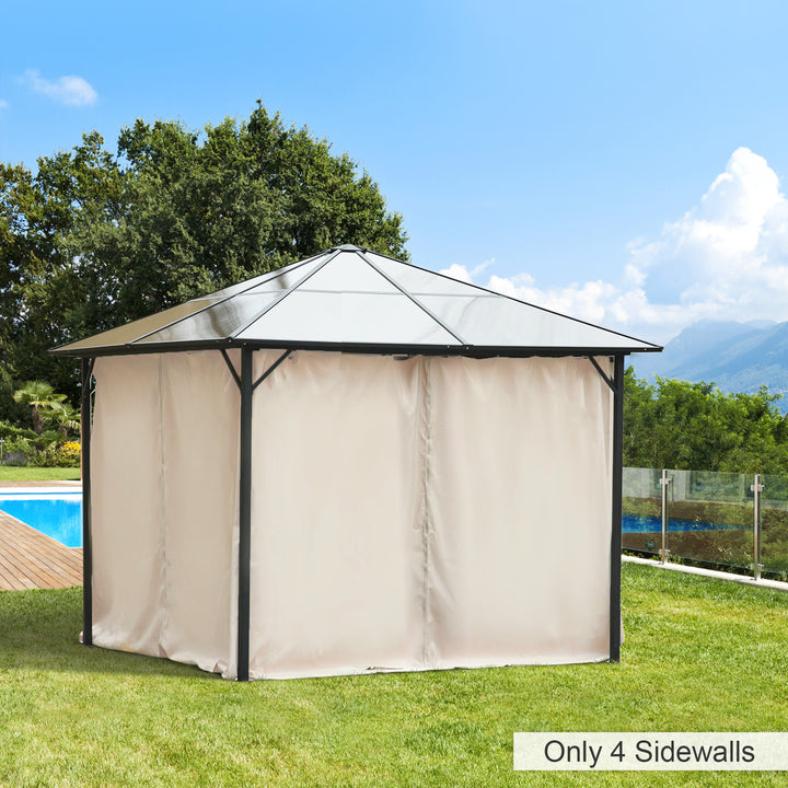 Outsunny 4 Pack Universal Gazebo Replacement Sidewalls Privacy Panel for Most 3 x 3m Gazebo Canopy Pavillion Outdoor Shelter Curtains Beige
