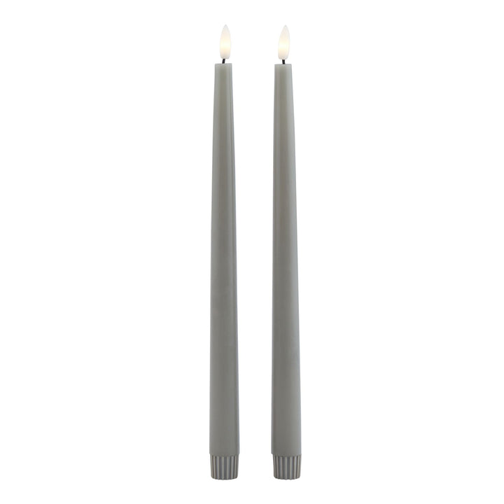 Luxe S/2 Grey LED Wax Dinner Candles