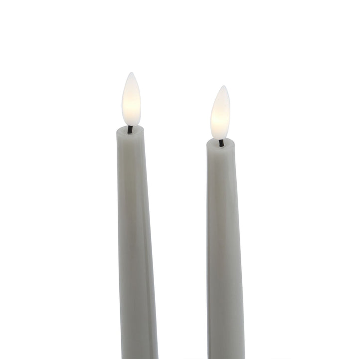 Luxe S/2 Grey LED Wax Dinner Candles