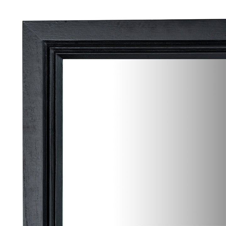 Black Wood Large Window Mirror