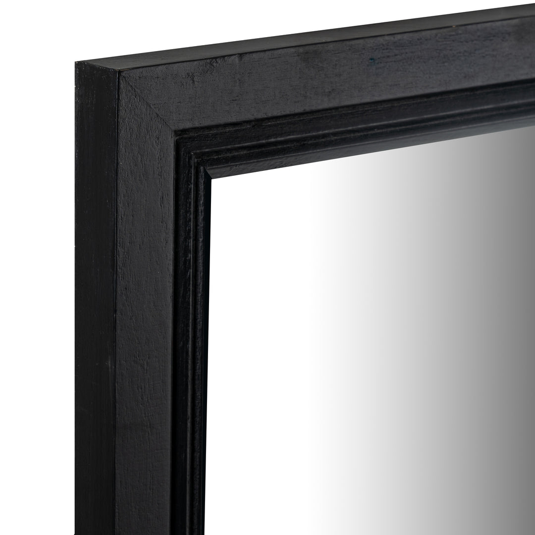 Black Wood Large Window Mirror