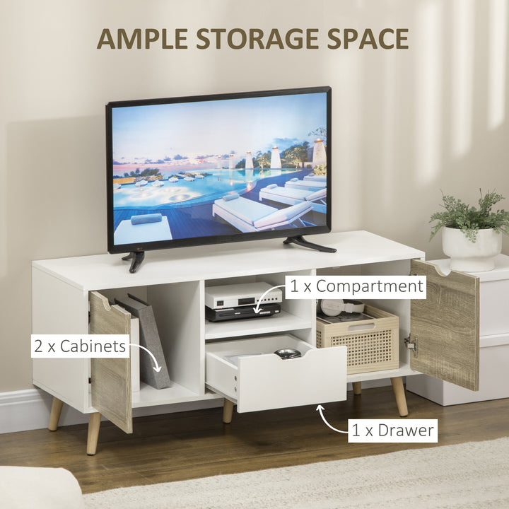 TV Stand with Storage Cabinets and Drawer for up to 50 inches - Grey