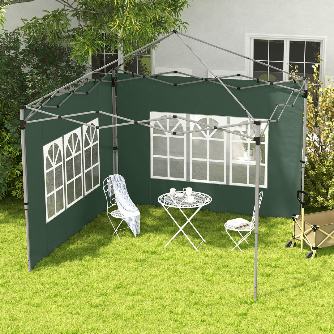 Gazebo Side Panels, Sides Replacement with Window for 3x3(m) or 3x4m Pop Up Gazebo, 2 Pack, Green