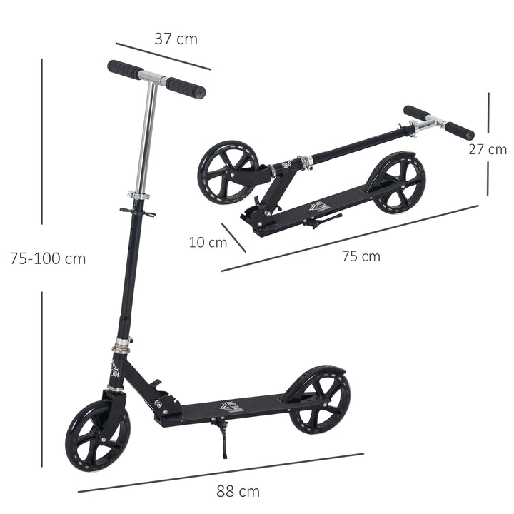 Kids Scooter for Ages of 3-8 Years Adjustable Height Teens Ride On Toy for Kids Boys Girls Foldable Design Rear Breaking Black