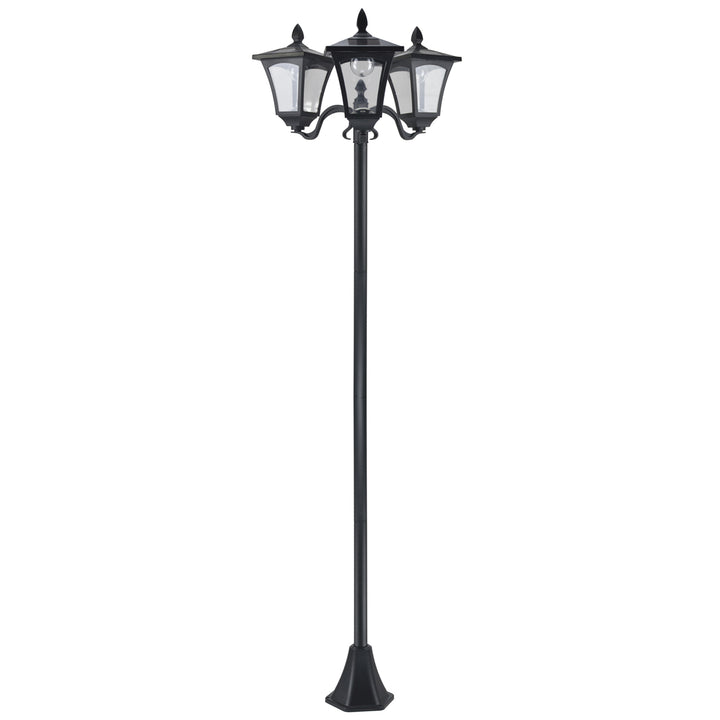 3-Solar Powered Lamp Post, IP44, 51.5Lx47Wx182.5H cm-Black