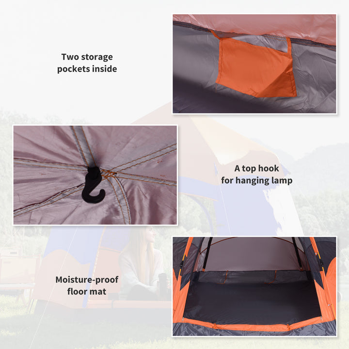 Six Man Hexagon Pop Up Tent Camping Festival Hiking Shelter Family Portable