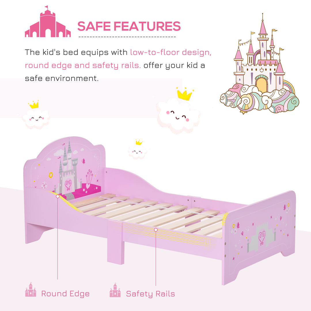 MDF Kids Castle Design Kids Single Bed Pink