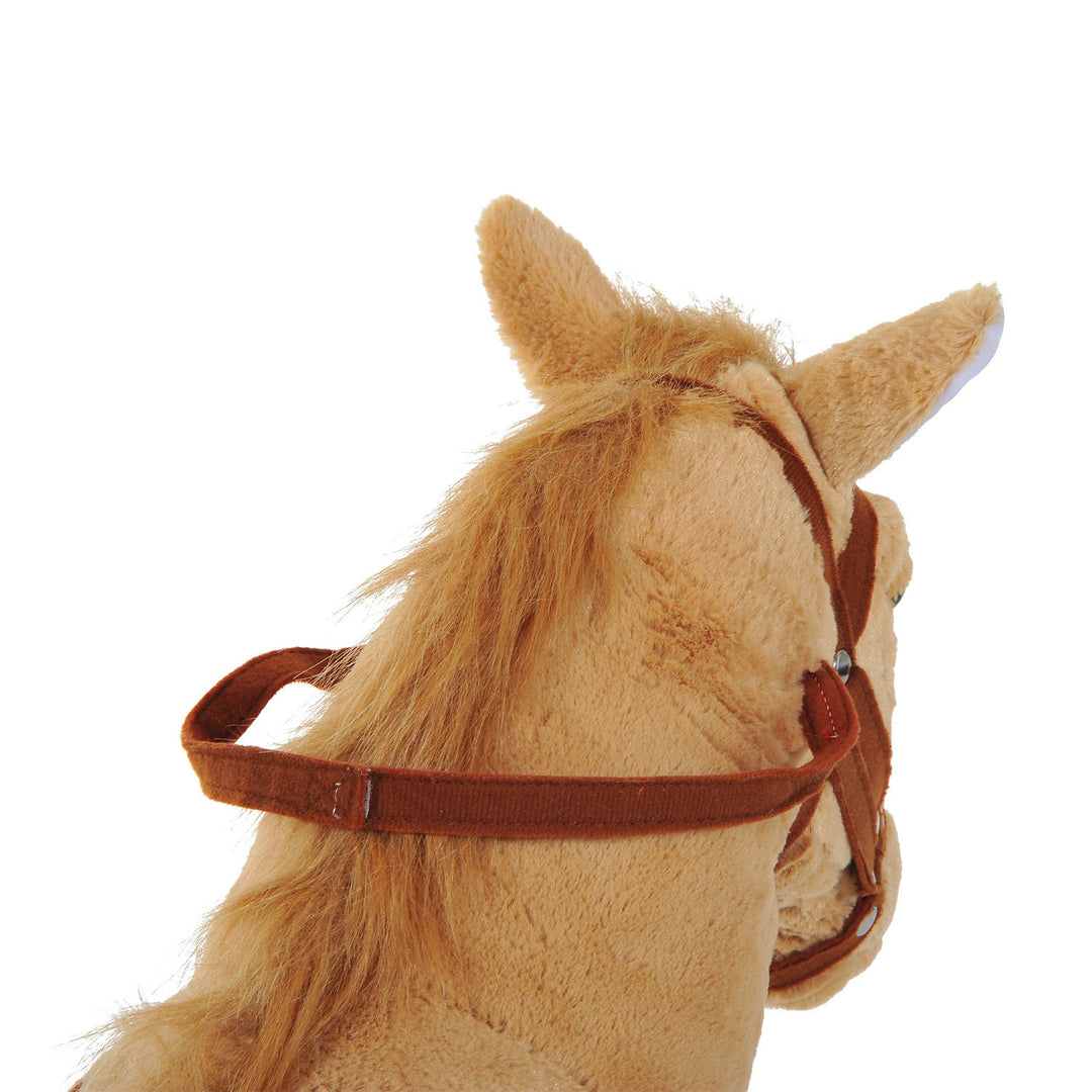 Childrens Plush Rocking Pony W/Sound-Beige