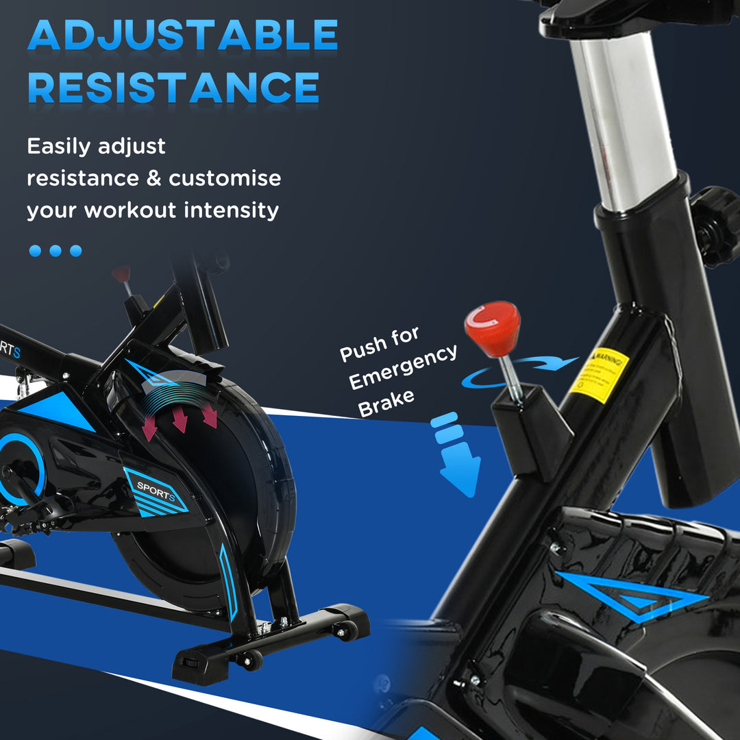 HOMCOM Stationary Exercise Bike w/ iPad Holder, LCD Monitor, Comfortable Seat, Indoor Cycling Training Bike, 13KG Flywheel,  Home Office, Black