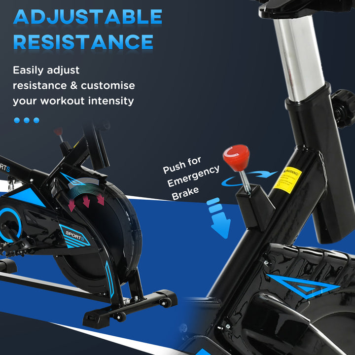 HOMCOM Stationary Exercise Bike w/ iPad Holder, LCD Monitor, Comfortable Seat, Indoor Cycling Training Bike, 13KG Flywheel,  Home Office, Black