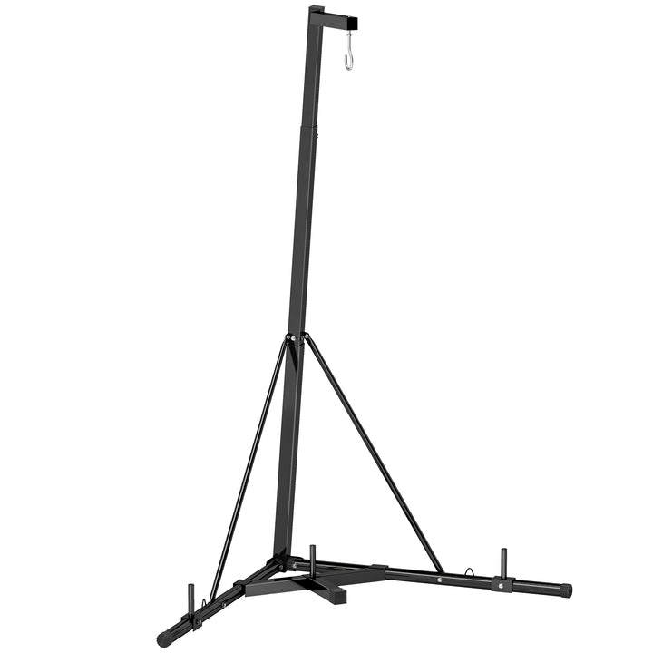 Foldable Punch Bag Stand for Heavy Bag, Speed Bag, Freestanding and Adjustable - Black