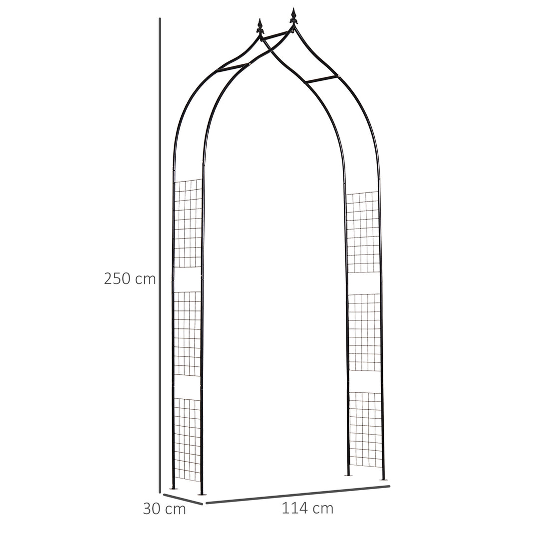 Steel Frame Backyard Metal Pergola for Plants & Trellis Garden Arch Black