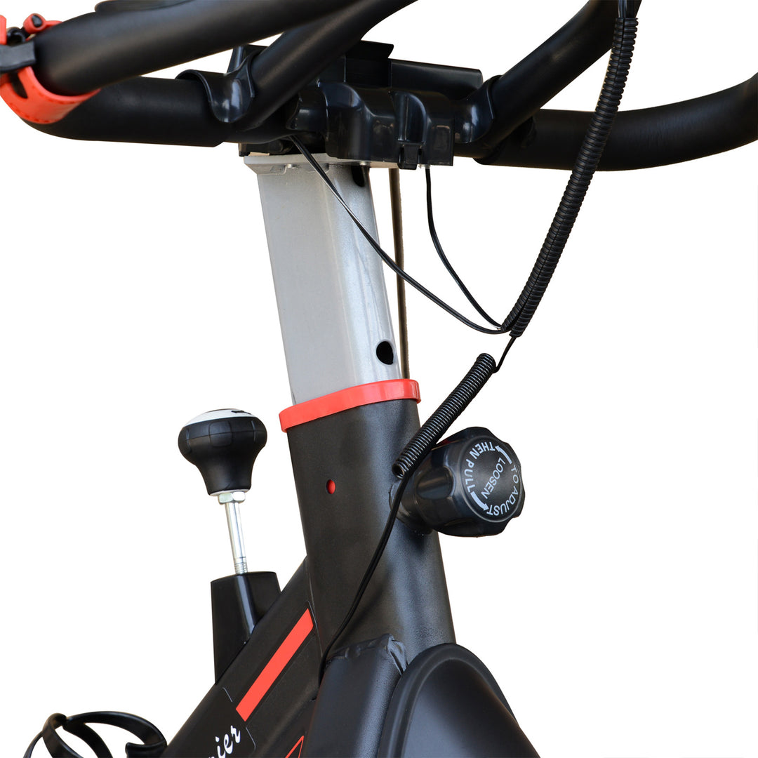 HOMCOM Belt-Driven Exercise Bike with LCD Display-Black