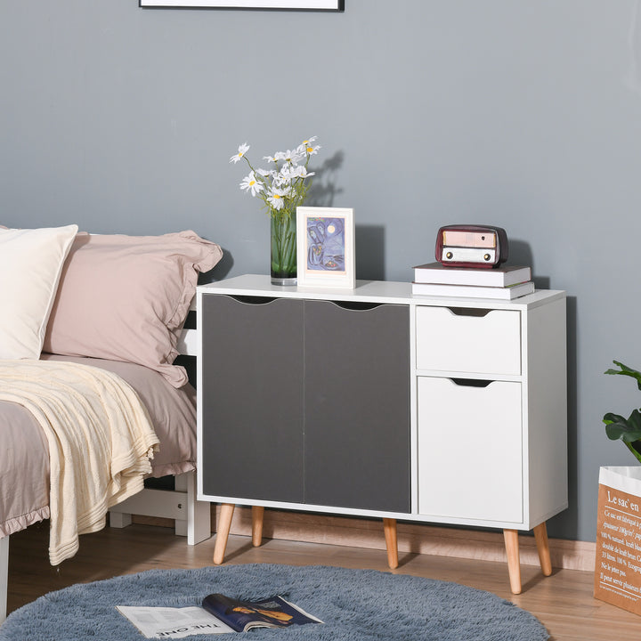 Sideboard Floor Standing Storage Cabinet with Drawer for Bedroom, Living Room, Home Office, Grey