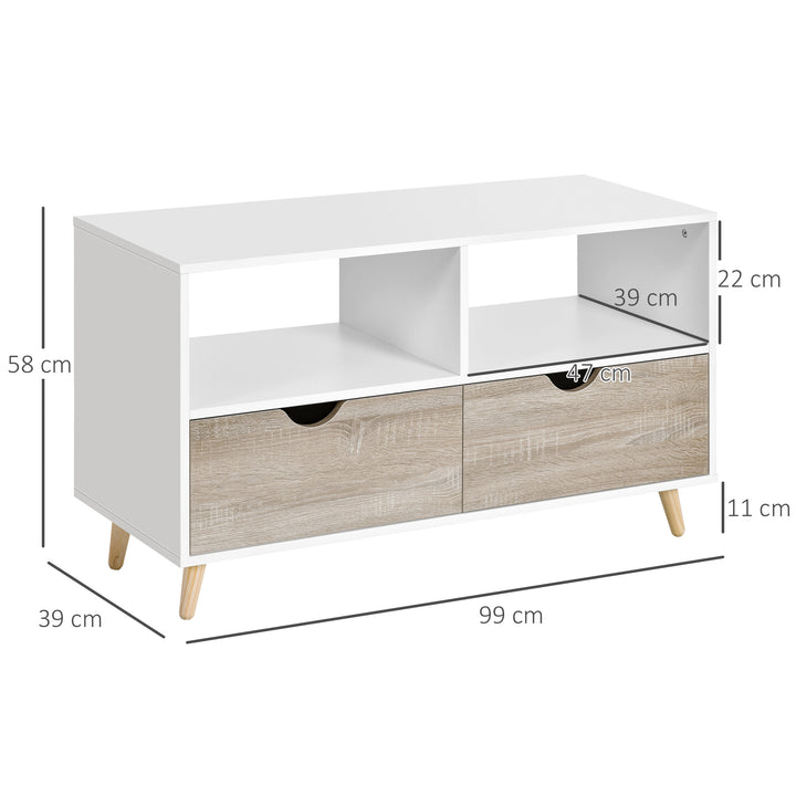 HOMCOM Particle Board TV Media Unit White/Oak