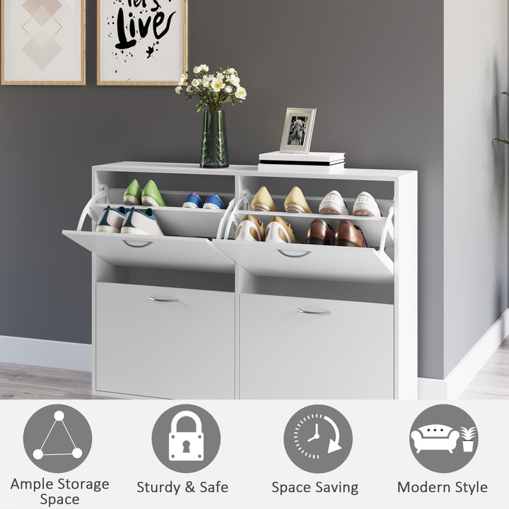 Shoe Cabinet, 120Lx24Wx81H cm, Particle Board-White
